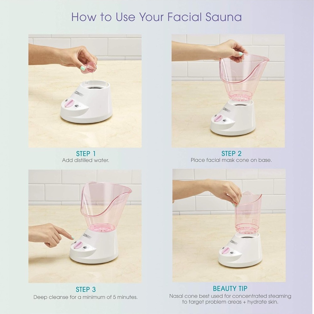Pink and White Sonic Facial Brush Skincare Tool